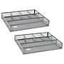 Mind Reader 6-Compartment Metal Drawer Organizer, Silver, 2/Set (2DEER-SIL)~#|#~D6E27A52-51DC-40B3-BD32EC34478A8421_sc7