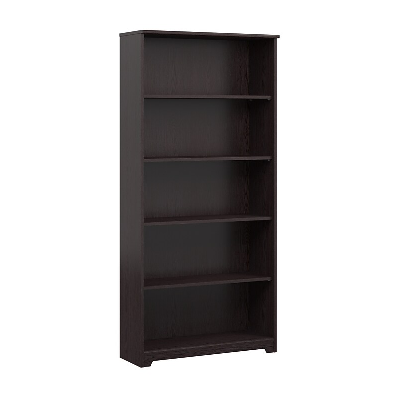 Bush Furniture Cabot 66"H 5-Shelf Bookcase with Adjustable Shelves, Espresso Oak (WC31866) image 1
