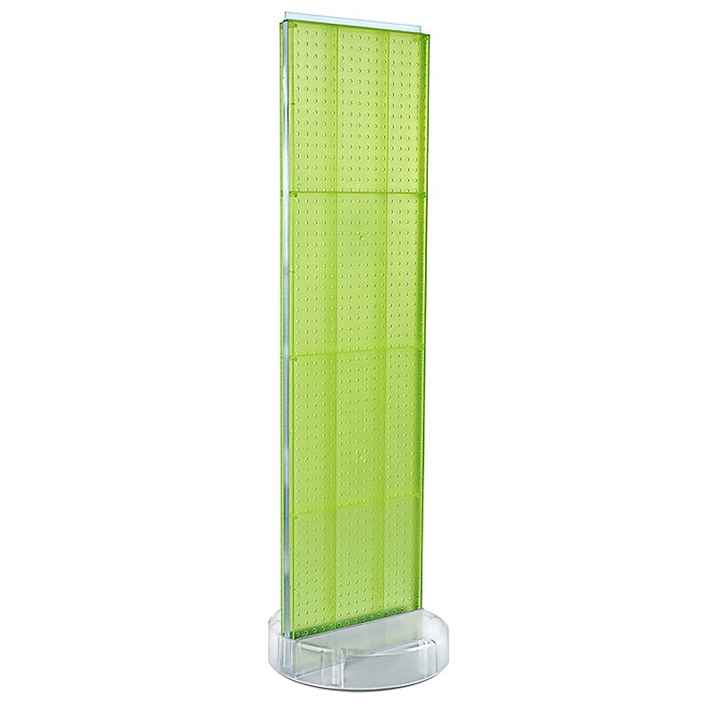 Azar Displays 60”H x16”W Two-Sided Pegboard Floor Display On a Revolving Round Studio Base, Green (700780-GRE) image 1