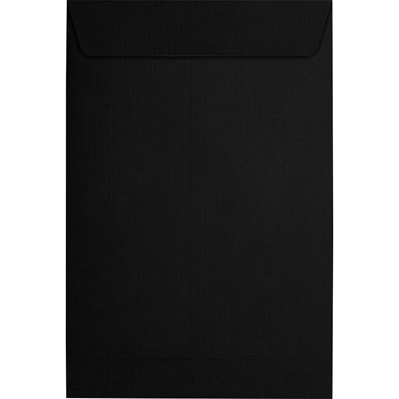 LUX 6 x 9 Open End Envelopes, 50/Box, Black Linen (1644-BLI-50) image 1