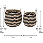 Household Essentials Flame Stitch Cattail/Paper Storage Baskets, Black/Light Beige, 2/Set (ML-6707)~#|#~D6ED65D3-9E79-44C8-AE9BC4FE6662C64E_sc7