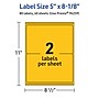 Avery Rectangle Laser/Inkjet Multipurpose Labels, 5" x 8-1/8", Bright Yellow (80/Box)~#|#~D6F069F4-6CB8-4B85-B838BADB90759FA7_sc7
