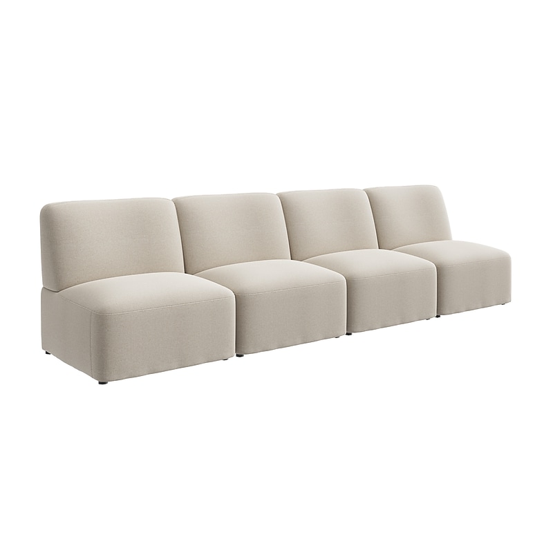 Bush Business Furniture Assemble Modular 4 Seater Sectional Sofa, Oat Fabric (ASM003OTF) image 1