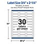 Avery Rectangle Laser Multipurpose Labels, 0.75" x 2.25", White, 750/Pack (19479399233)~#|#~D6F3E0F7-3FB8-4396-877A84B8985DC978_sc7