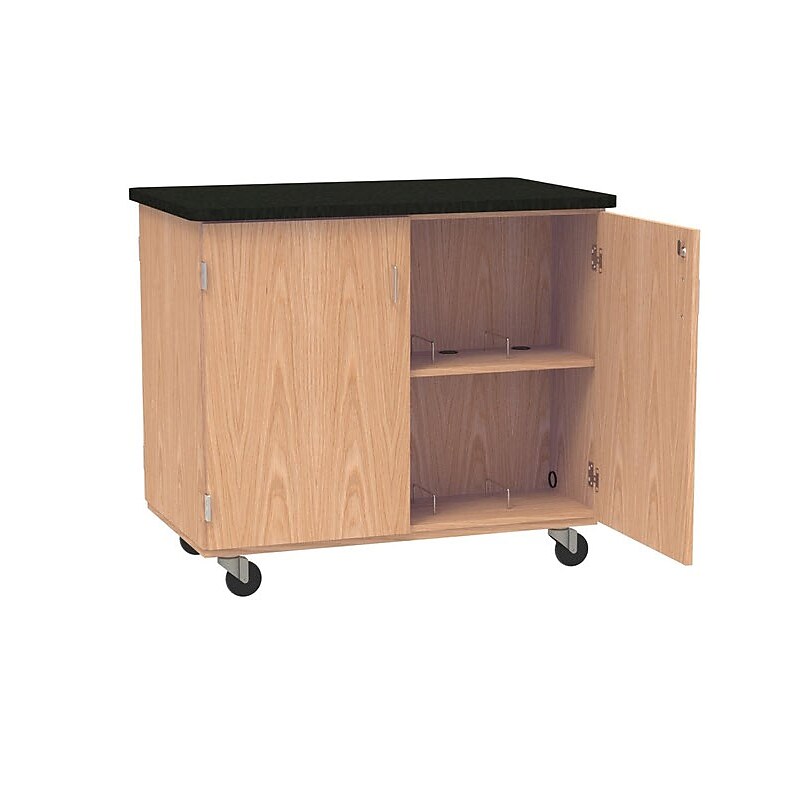 DWI Micro-Charge Station Wood Veneer Table with Storage image 1