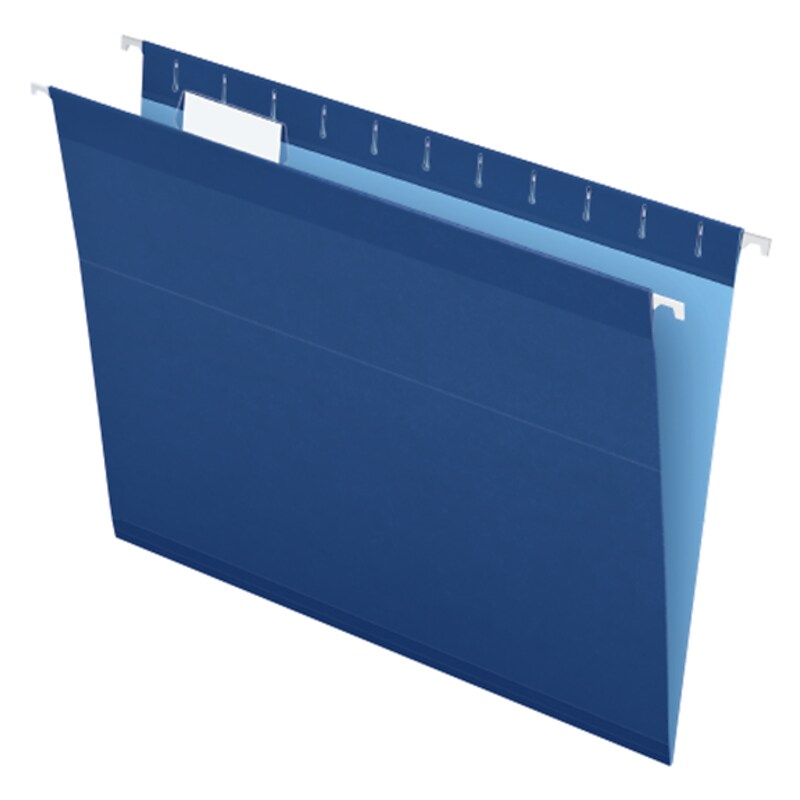 Pendaflex Reinforced Hanging File Folders, 1/5 Tab, Letter Size, Navy, 25/Box (04152 1/5 NAV) image 1