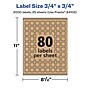 Avery Laser/Inkjet Square Multipurpose Labels, 3/4" x 3/4", Kraft Brown, 2000 Labels/Pack ( 94102)~#|#~D70F691E-49B7-42DB-AC0AE753626E09BC_sc7