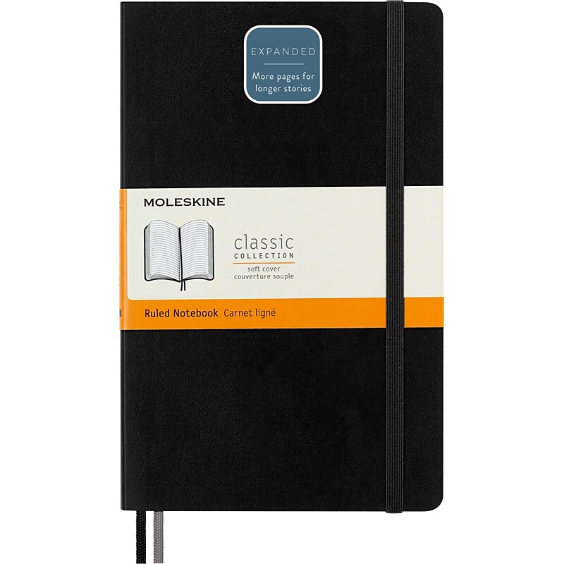Moleskine Classic Professional Notebooks, 5" x 8.25", Narrow Ruled, 400 Sheets, Black (628042) image 1