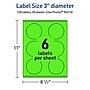 Avery Laser/Inkjet Multipurpose Circle Labels, 3" Dia., Neon Green, 120/Pack (94513)~#|#~D7151CBC-6F2F-4D4F-B4F514456D63659A_sc7