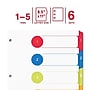 Staples Customizable Table of Contents Numeric Dividers, 5-Tabs, 6 Sets, Multicolor~#|#~D7164135-4228-4ADC-8BB5E26E70BBCEFE_sc7
