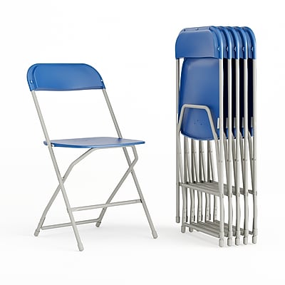 Flash Furniture HERCULES Plastic Folding Chair, Blue, 6/Pack (6LEL3BLUE) Simolary simolary.com