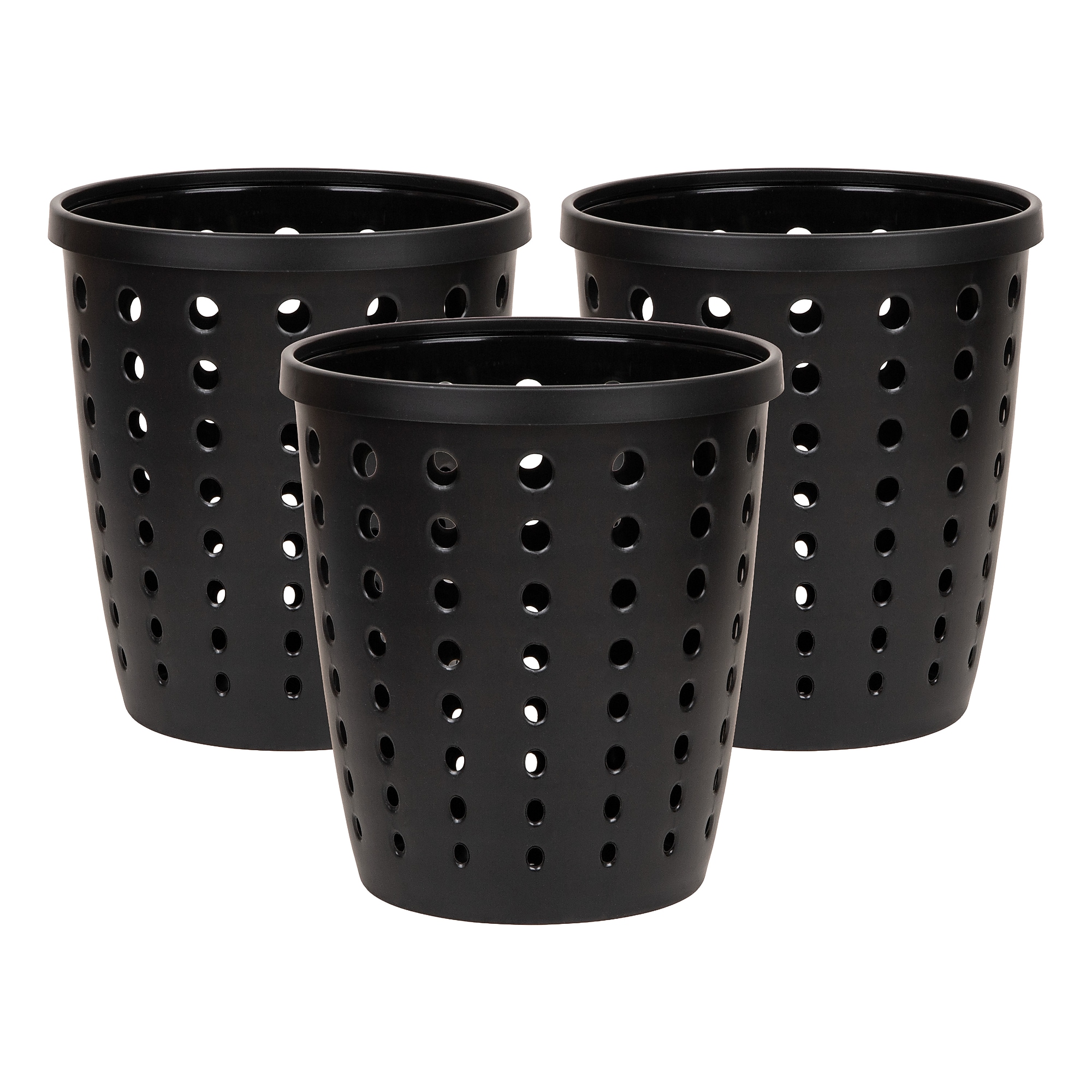 Staples Plastic Trash Can, 2.8 Gallon, Black, 3/Pack (ST63906) Sansujyuku sansujyuku.com