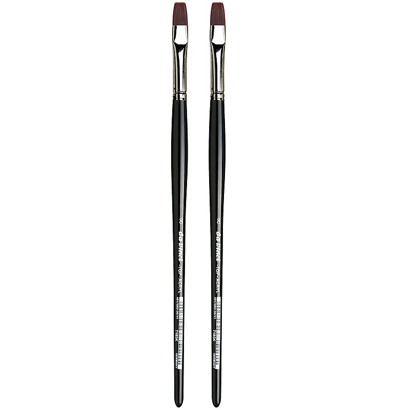 da Vinci TOP-ACRYL Oil and Acrylic Bright Red-Brown Flat Brush, 2 Brushes/Pack (DVXVA7185K8-2) image 1