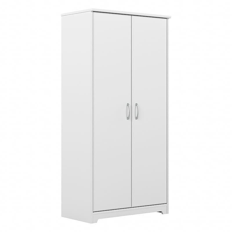 Bush Furniture Cabot 61"H Tall Storage Cabinet with 4 Shelves, White (WC31999) image 1