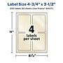 Avery Pearlized Ivory Rectangle Multipurpose Labels, 4.75" x 3.5", Ivory, 200/Box (94127)~#|#~D7310873-307F-4F44-9646456A480D915C_sc7