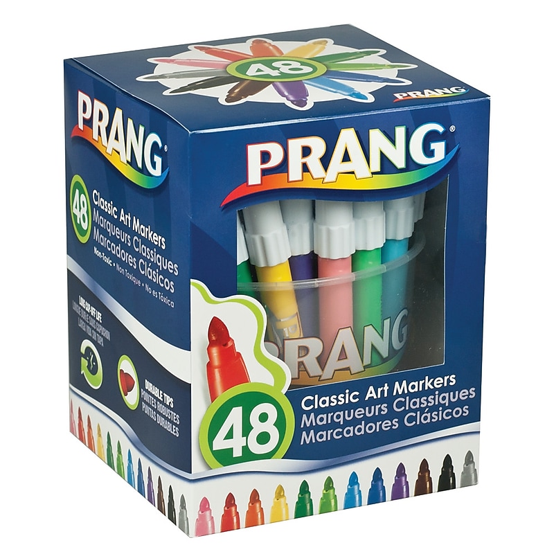 Prang Classic Kids Markers, Bullet Tip, Assorted Colors, 48/Set (80848) image 1