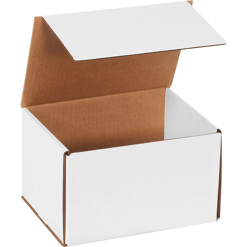 8" x 6" x 5" Corrugated Mailers, White, 50/Bundle (M865) image 1