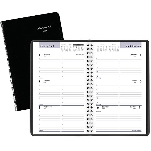 2024 ATAGLANCE DayMinder 5" x 8" Weekly Appointment Book Planner