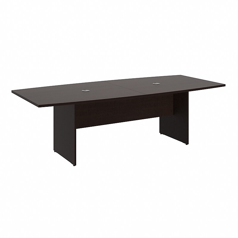 Bush Business Furniture 96W x 42D Boat Shaped Conference Table with Wood Base, Mocha Cherry (99TB9642MRK) image 1
