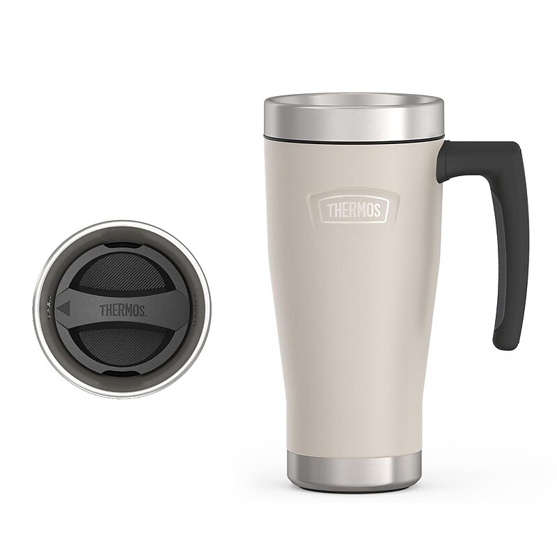 Thermos Icon Stainless Steel Vacuum Insulated Travel Mug, 16 oz., Sandstone (EAIS1002SN4) image 1