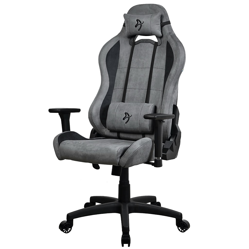Arozzi Torretta gray gaming chair front/angle view