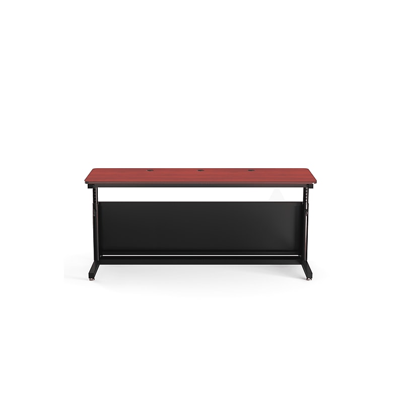 VersaDesk Deluxe 72"W Manual Adjustable Standing Computer Table, Cherry/Black (CTL7224-BC) image 1