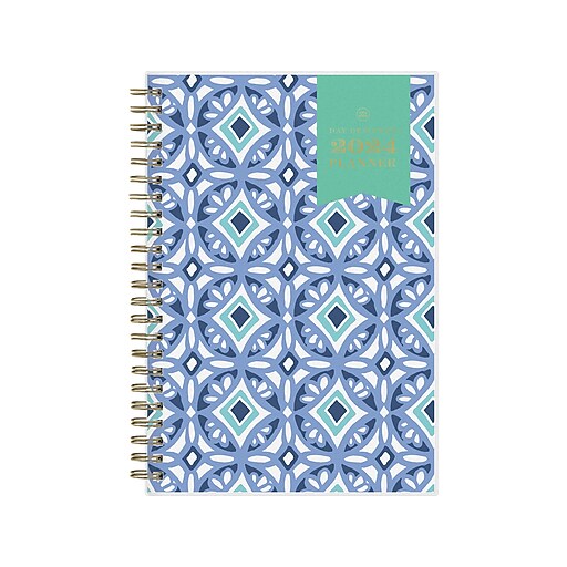 2024 Blue Sky Day Designer Tile 5" x 8" Weekly & Monthly Planner, Blue
