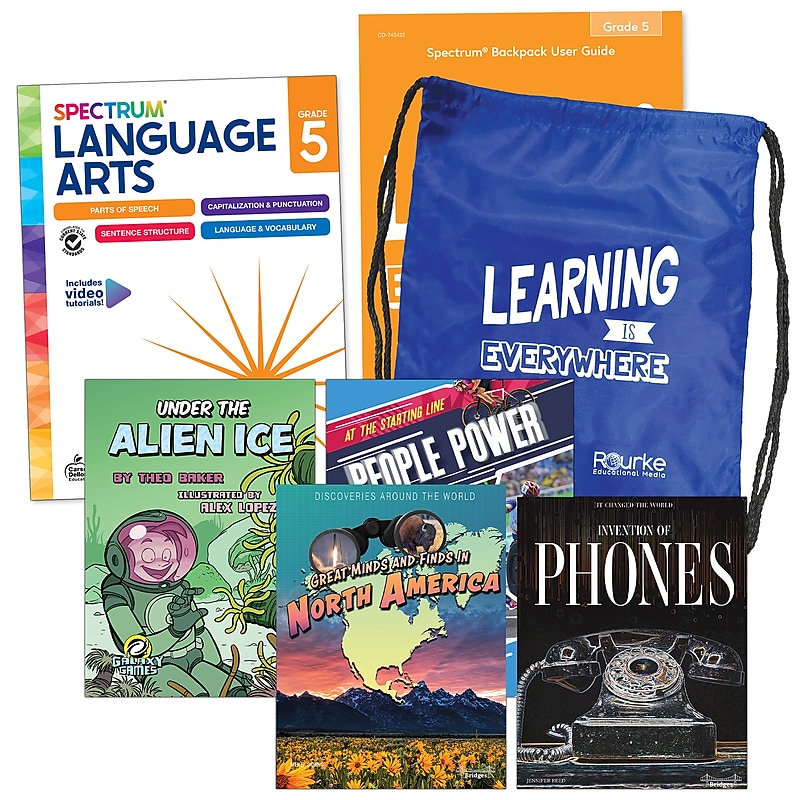 Spectrum Language and Literacy Backpack, Grade 5 Workbook, 6/Set (CD-745414) image 1