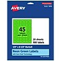 Avery Laser/Inkjet Multipurpose Decorative Edge Labels, 0.5" x 2.5", Neon Green, 900/Pack (94749)~#|#~D764E756-1B76-4CFF-AFC7C8EBF530B790_sc7