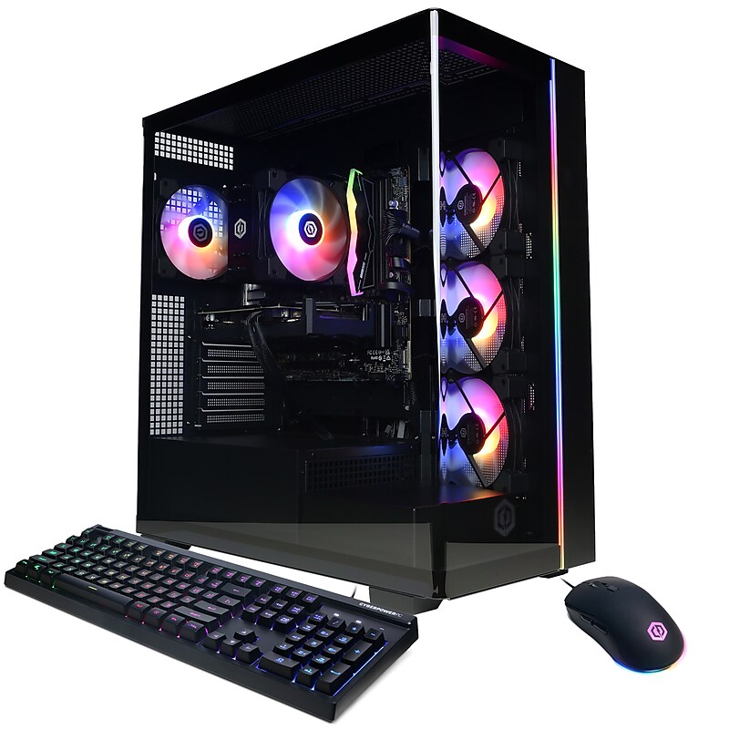 CyberPowerPC Gaming Desktop Computer, AMD Ryzen 7 8700F, Radeon RX 9060 XT 8GB, 32GB RAM, 2TB SSD, Windows 11 Home image 1