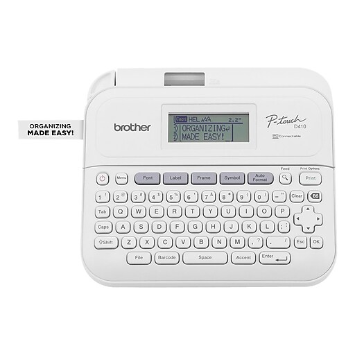 Brother P-Touch Desktop Thermal Labelmaker, Gray/White (PTD410