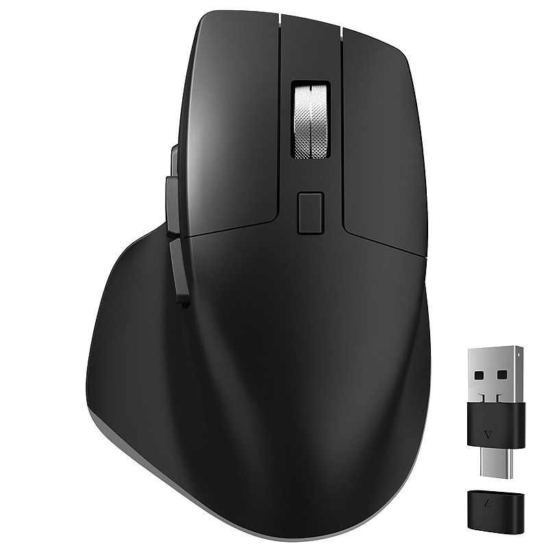 Delton S18 Wireless Ergonomic Optical Mouse, Black (DMS18-WB) image 1