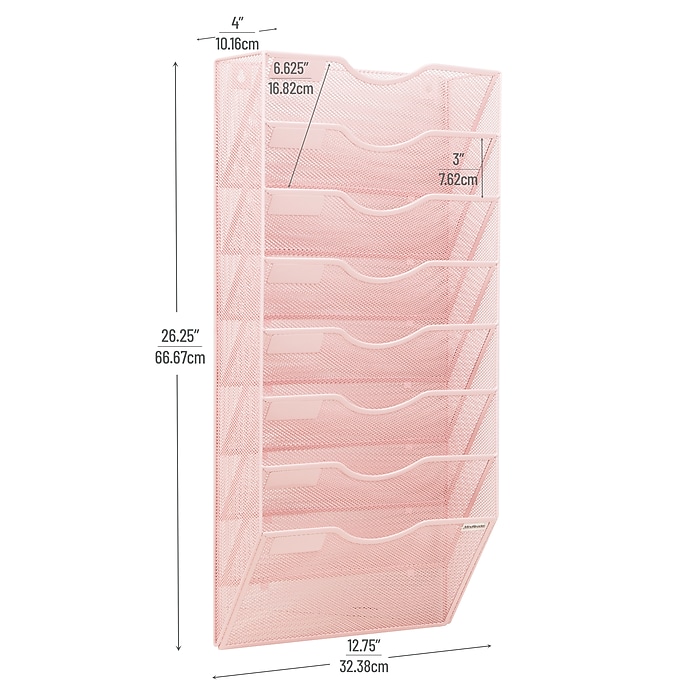 Mind Reader 8-Compartment Wall Mountable Metal File Organizer