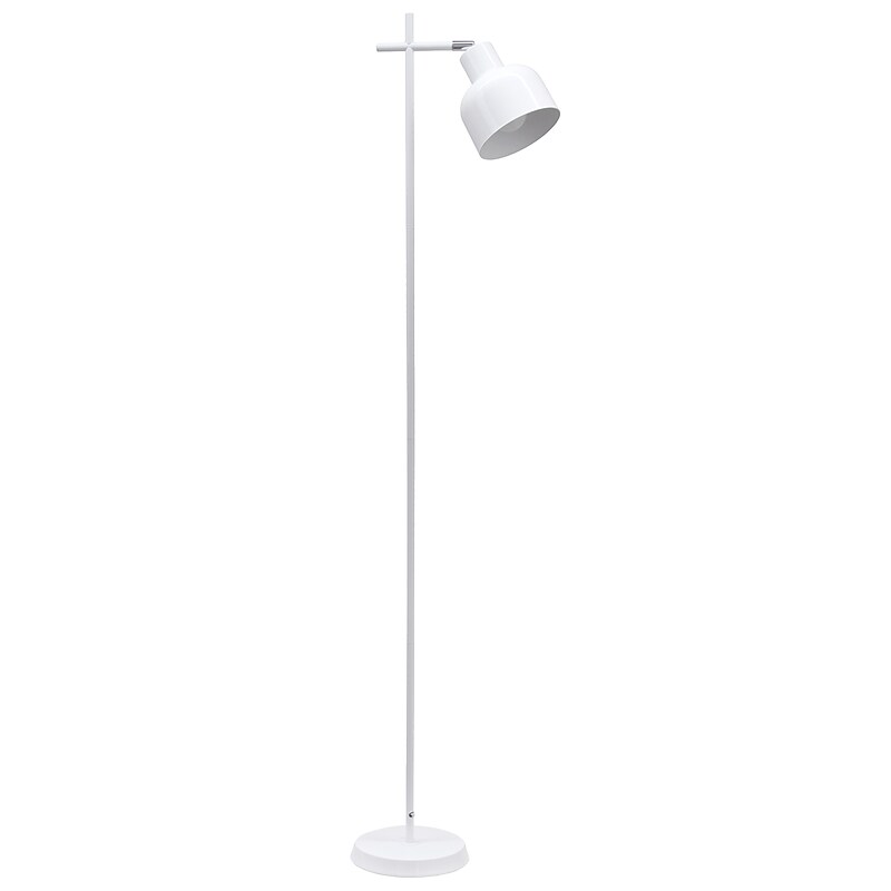 Simple Designs Sleek Essentials 54.72" Metal Floor Lamp with Round Shade, White (LF1051-WHT) image 1