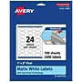 Avery TrueBlock Laser/Inkjet Oval Multipurpose Labels, 1" x 2", White, 2400/Box (94053)~#|#~D77DC24D-6294-4A98-A7A4760C6082BDF5_sc7