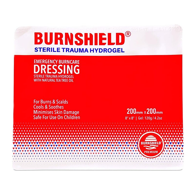 Burnshield Sterile Trauma Hydrogel Emergency Burn Dressing, 8" x 8", 5/Carton (900906) image 1