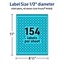 Avery Laser/Inkjet Multipurpose Circle Labels, 0.5" Dia., Bright Blue, 6160/Pack (94503)~#|#~D785DF28-3B4F-455E-BE938D43B527E301_sc7