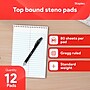 Staples Steno Pad, 6" x 9", Gregg Ruled, White, 80 Sheets/Pad, Dozen (ST57354/TR57354)~#|#~D78A0E3F-474D-4D9A-B06D5A39B5703881_sc7