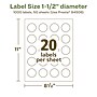 Avery EcoFriendly Laser/Inkjet Circle Multipurpose Labels, 1-1/2" Dia., White, 1000/Box (94506)~#|#~D79584FA-789E-4FA6-98A28D825E7B60A2_sc7