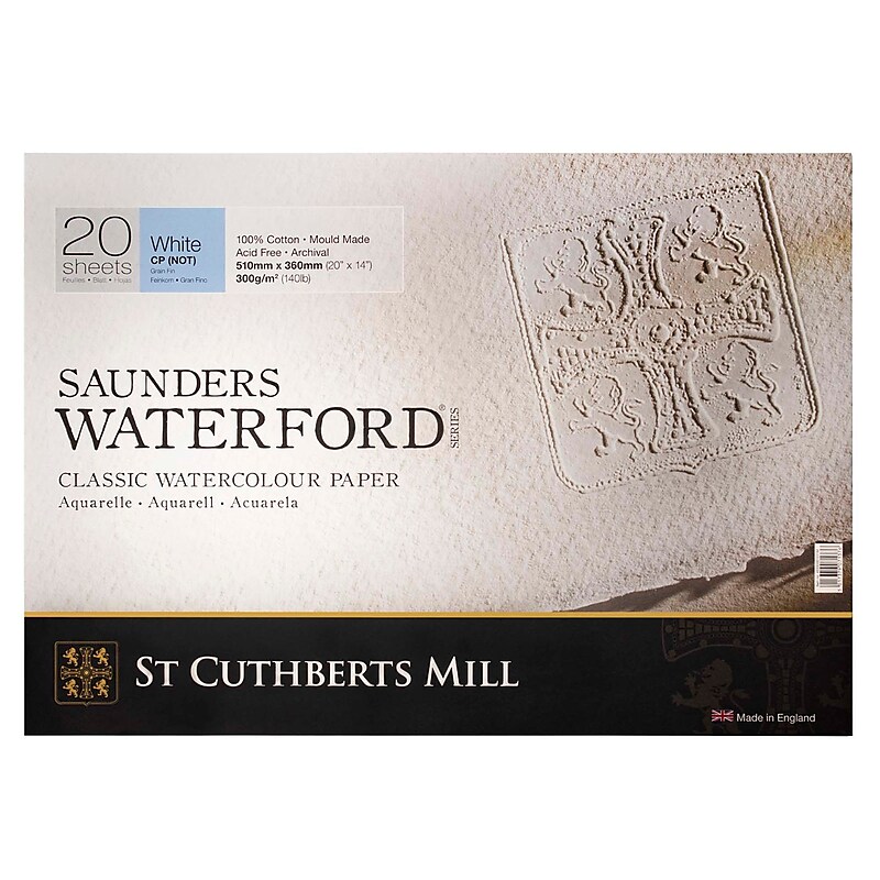 St Cuthberts Mill Saunders Waterford 20" x 14" Watercolor Sketch Pad, 20 Sheets/Pad (STCT46330001011M) image 1