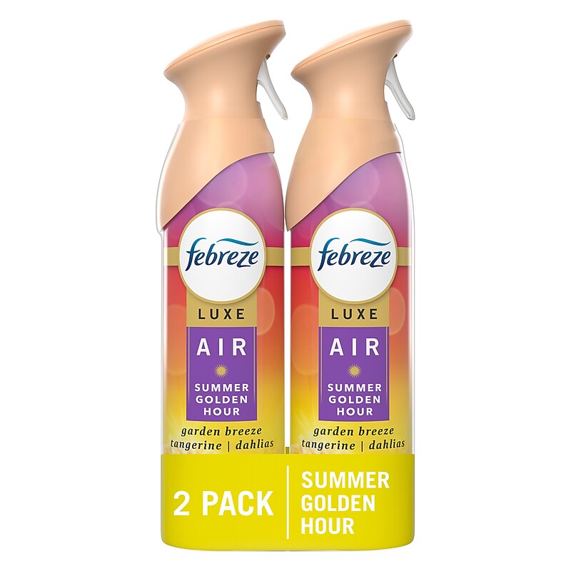 Febreze Luxe Air Freshener Spray, Summer Golden Hour Scent, 8.1 oz, 2/Pack (22745) image 1
