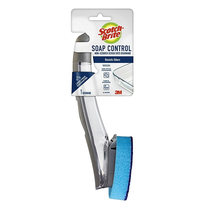 Scotch-Brite Soap Control Non-Scratch Dishwand, Blue (451A-4) image 1