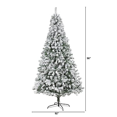 Nearly Natural 8' Flocked Rock Springs Spruce Artificial Christmas Tree - Thumbnail 3