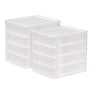 Iris 4-Drawer Desktop Unit, White/Clear, 2/Pack (587013)~#|#~D7A2598B-1052-4E4F-9F0BF8B75BBE610E_sc7