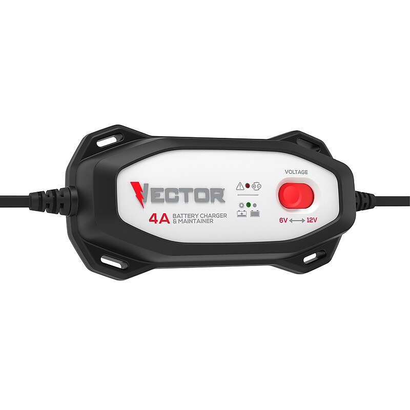 Vector 4-Amp Automatic Battery Charger and Maintainer with 6-Volt/12-Volt Selector (VECBC4) image 1
