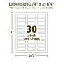 Avery EcoFriendly Laser/Inkjet Rectangle Multipurpose Labels, 3/4" x 2-1/4", White, 750/Pack (94216)~#|#~D7B353C5-FC9F-44C1-96CB9B10077C13DD_sc7