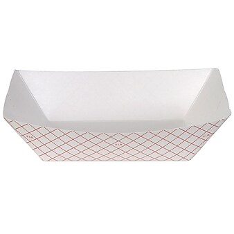 Dixie Kant Leek Polycoated Food Tray by GP PRO, 3 lb., Red Plaid, 500/Carton (RP3008)