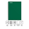 Staples Premium 3-Subject Notebook, 5.88" x 9.5", College Ruled, 138 Sheets, Green (TR58354)