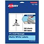 Avery TrueBlock Laser/Inkjet Rectangle Multipurpose Labels, 11" x 4.25", White, 200/Box (94266)~#|#~D7BBA2F1-9BDA-427F-ABA881320E58A232_sc7