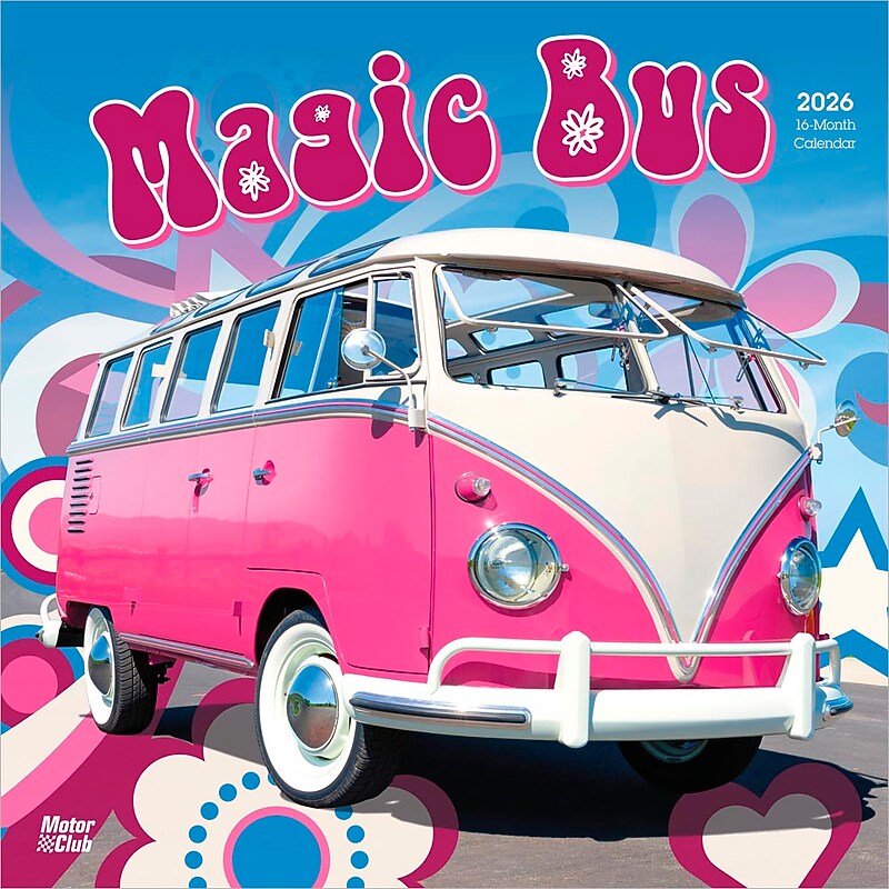 2026 BrownTrout Magic Bus 12" x 12" Monthly Wall Calendar (9798330704422) image 1